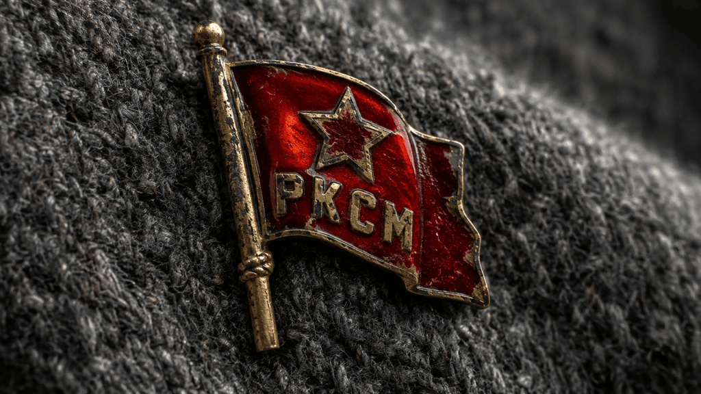Первый комсомольский значок с аббревиатурой РКСМ, 1922 год